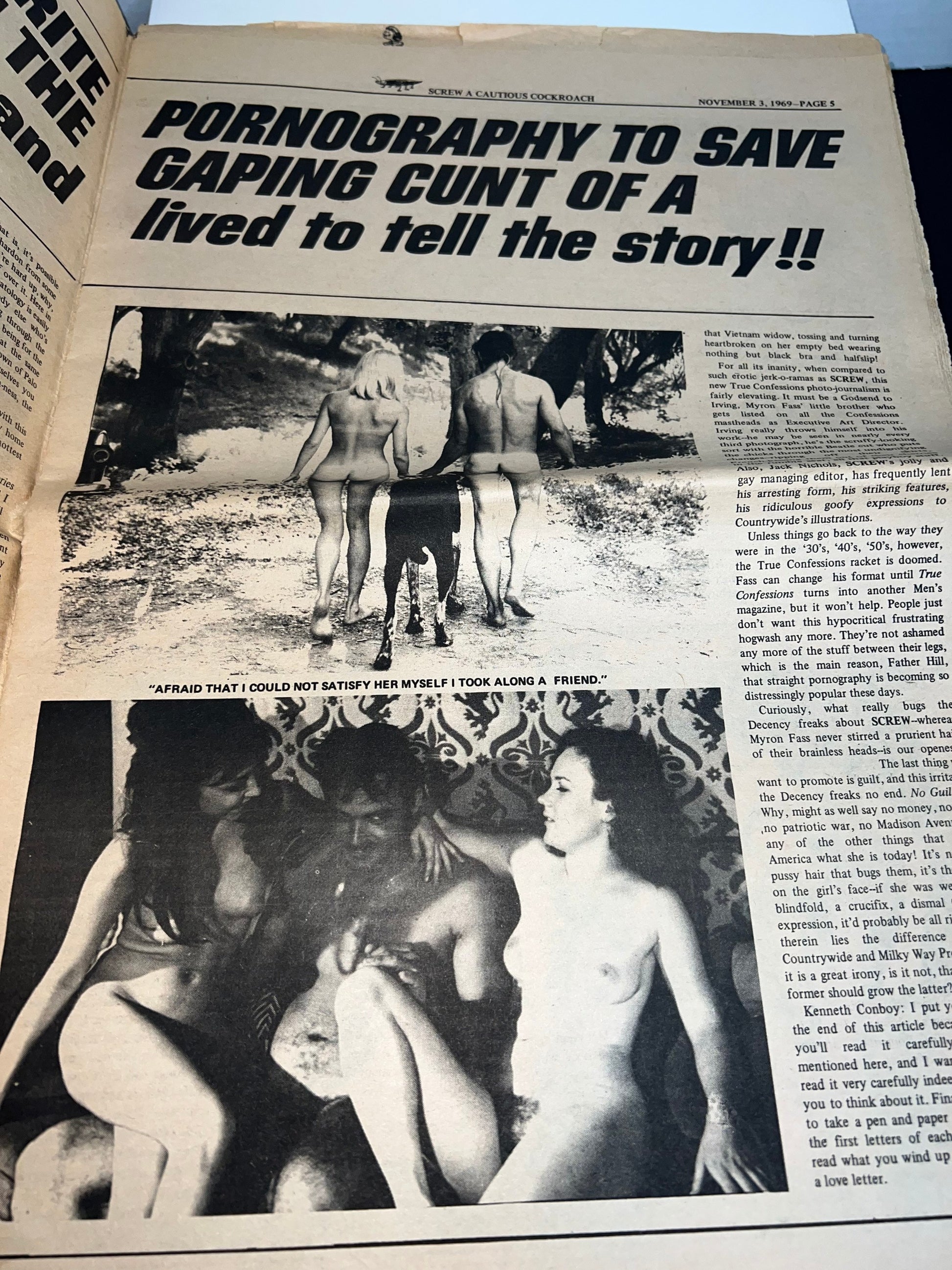 Vintage screw magazine adult retro smut 1969 risqué hippie
