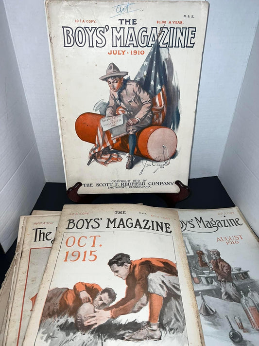 Antique 24 volumes boys magazine 1910–teens era Gorgeous covers great advertising & illustrations