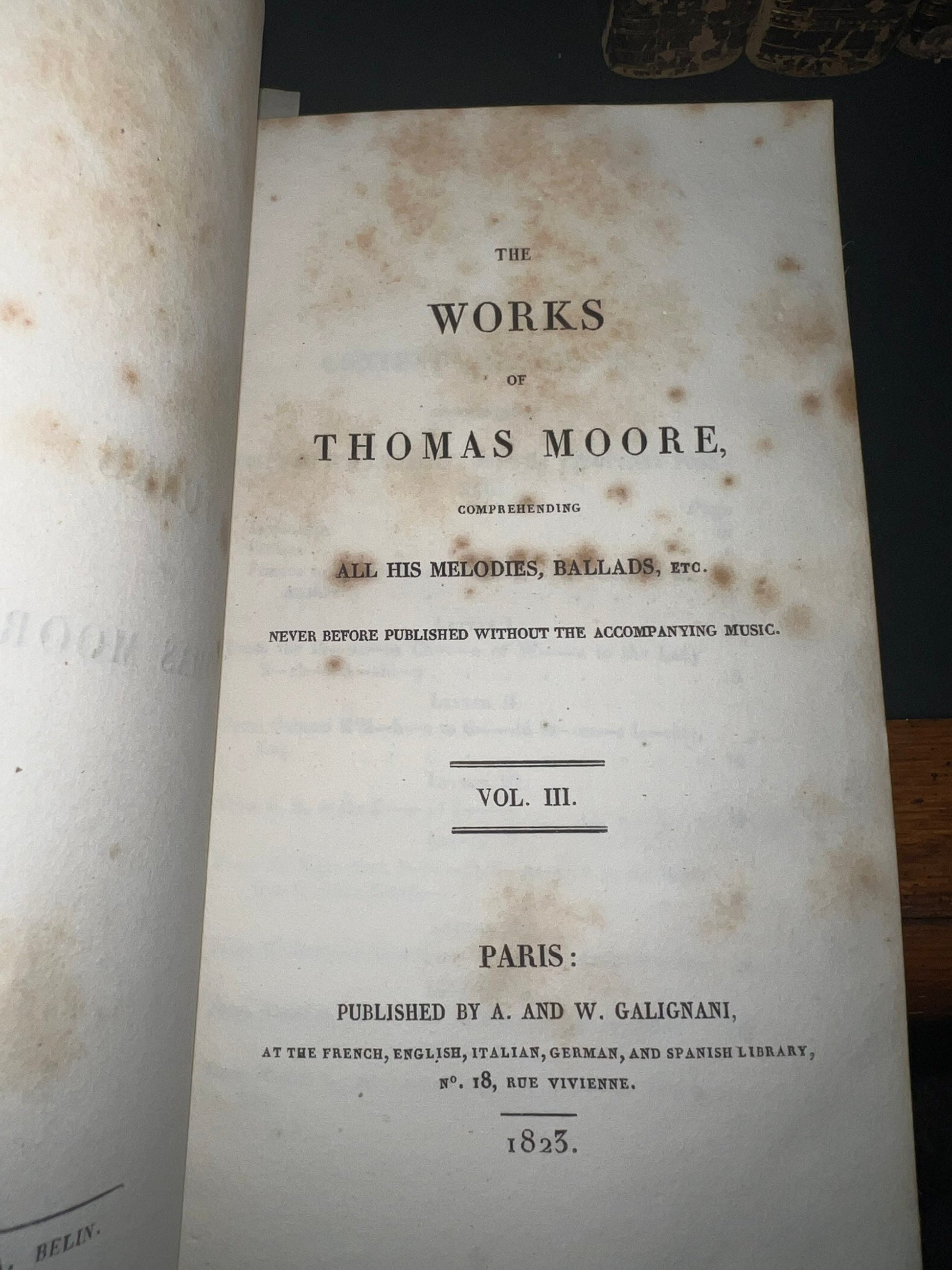 Antique early poetry 1823 - The works of Thomas moore - 10 volume set pre civil war