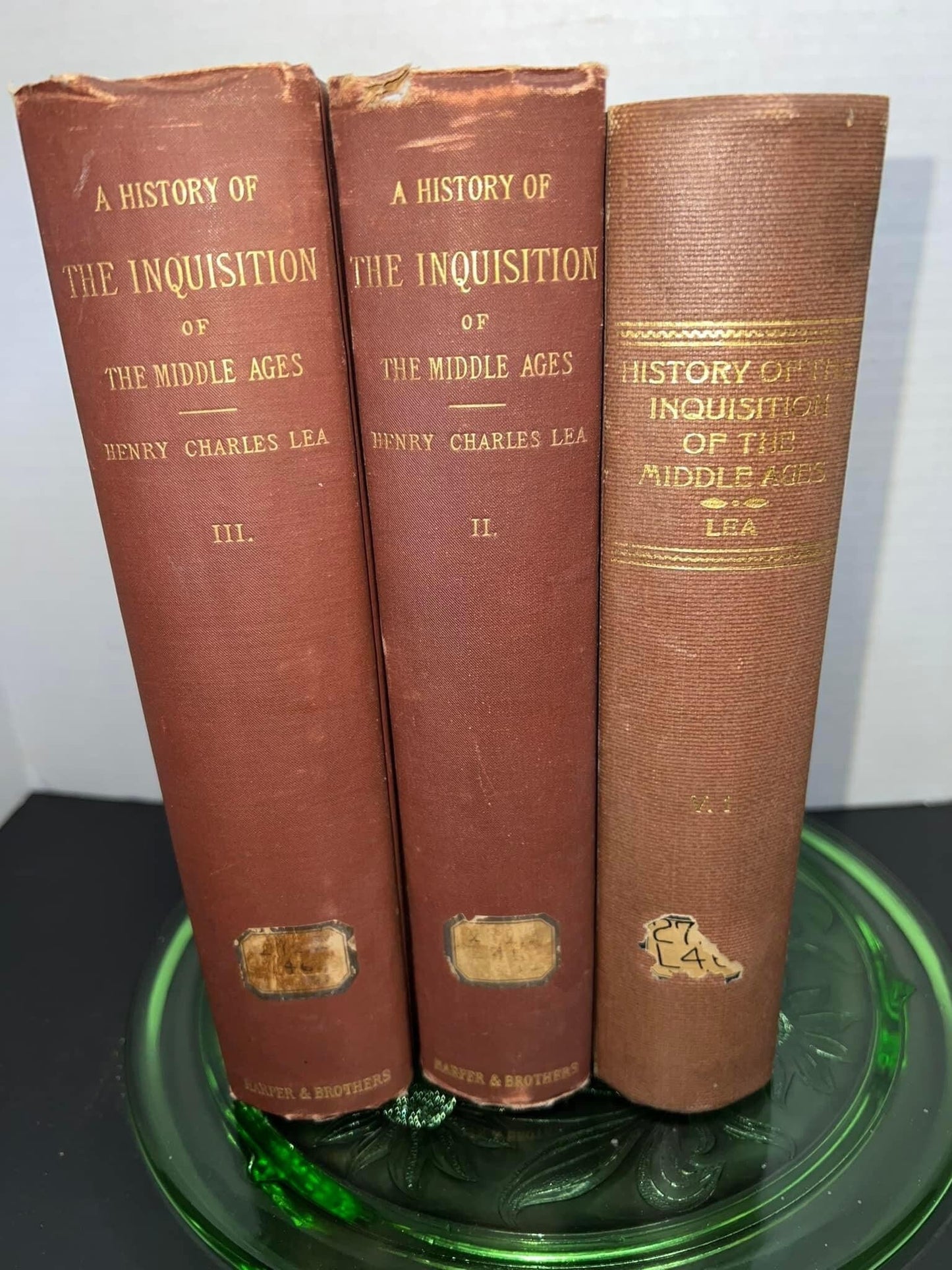 Antique 1887 A history of the inquisition of the Middle Ages 3 volumes medieval history