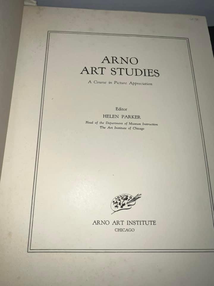 Antique 1931 art deco era 2 volumes Arno art studies French Spanish, American lithograph