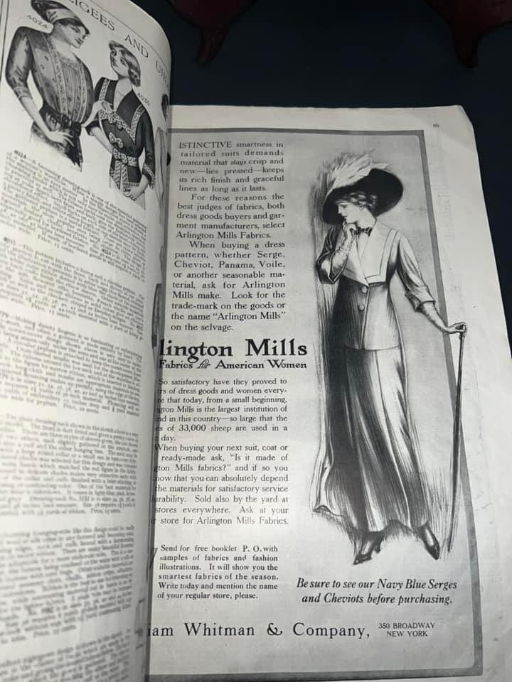 Antique Art deco era Women’s fashion magazines Pictorial review 1921,1911 fashion advertising