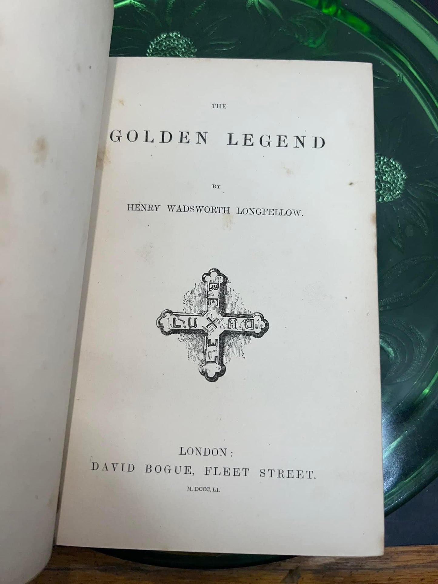 Antique Victorian poetry Longfellow’s golden legend 1851 London
