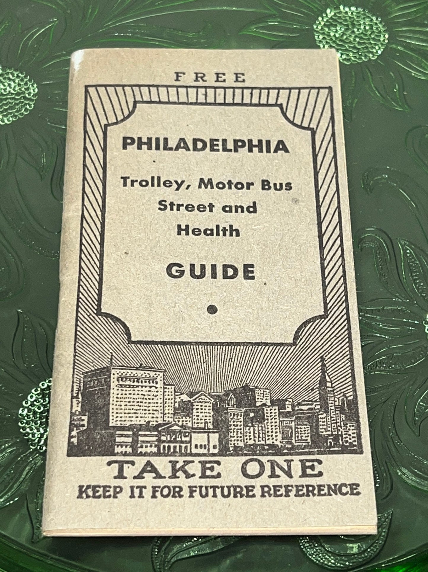 Vintage Philadelphia trolley, motor bus street and health guide 1947-1948