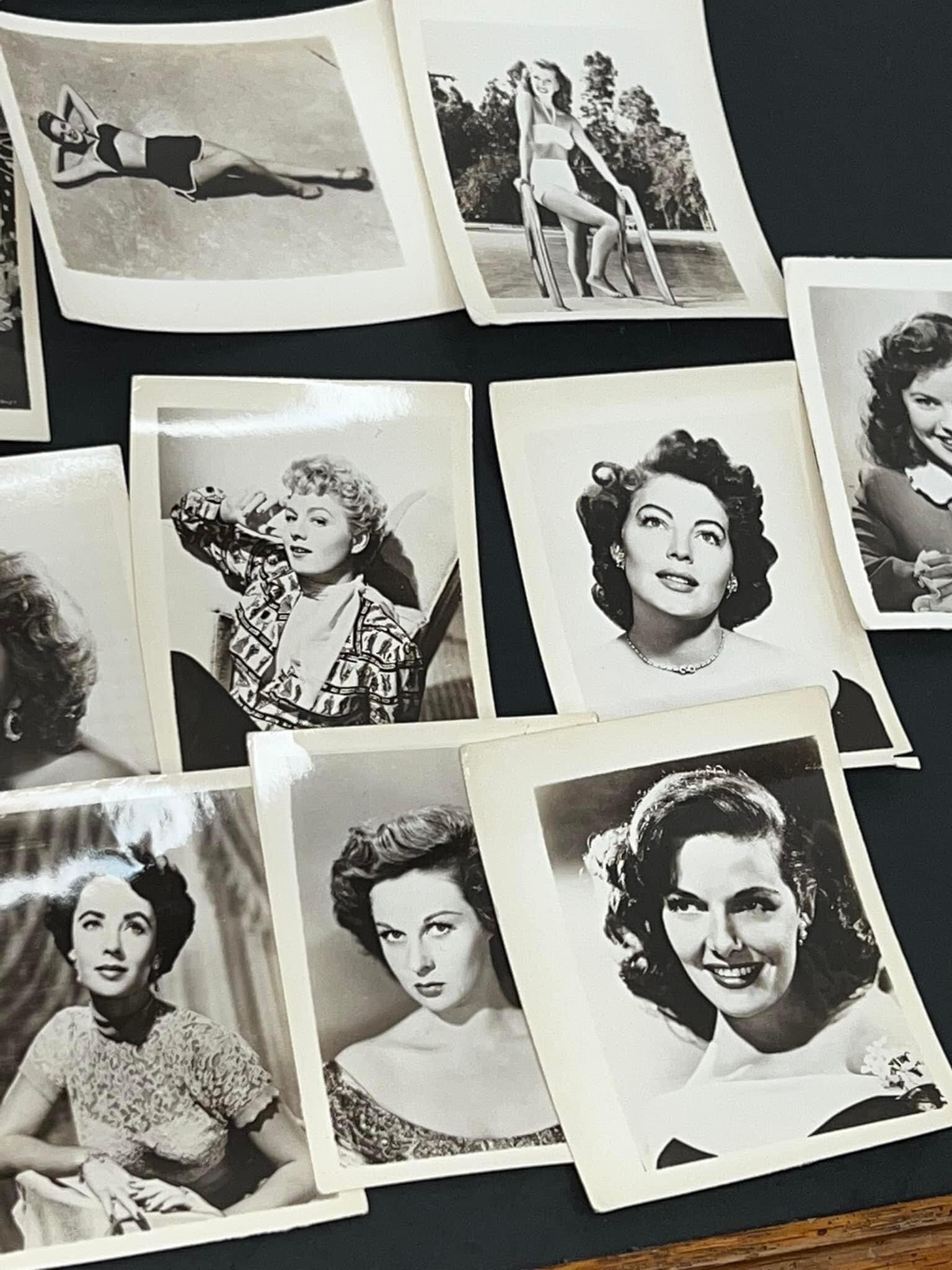 Vintage photos Collection of 23 snapshots 1950s Actresses, pin up girls , movie stars