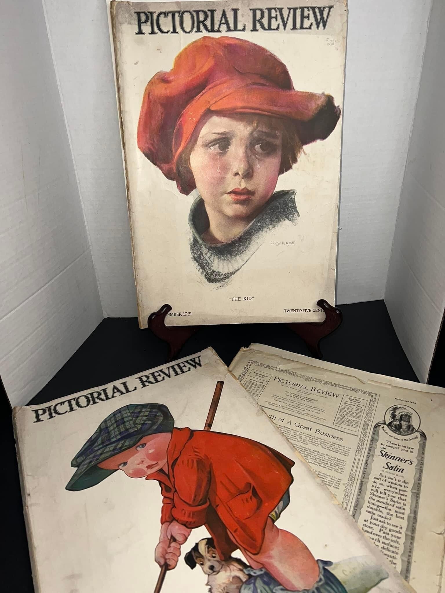 Antique Art deco era Women’s fashion magazines Pictorial review 1921,1911 fashion advertising