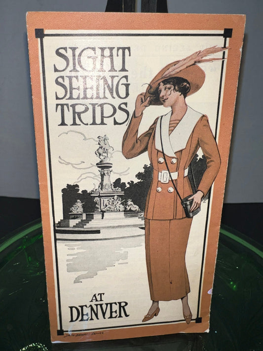 Antique 1913 denver Colorado travel brochure early art deco vintage travel