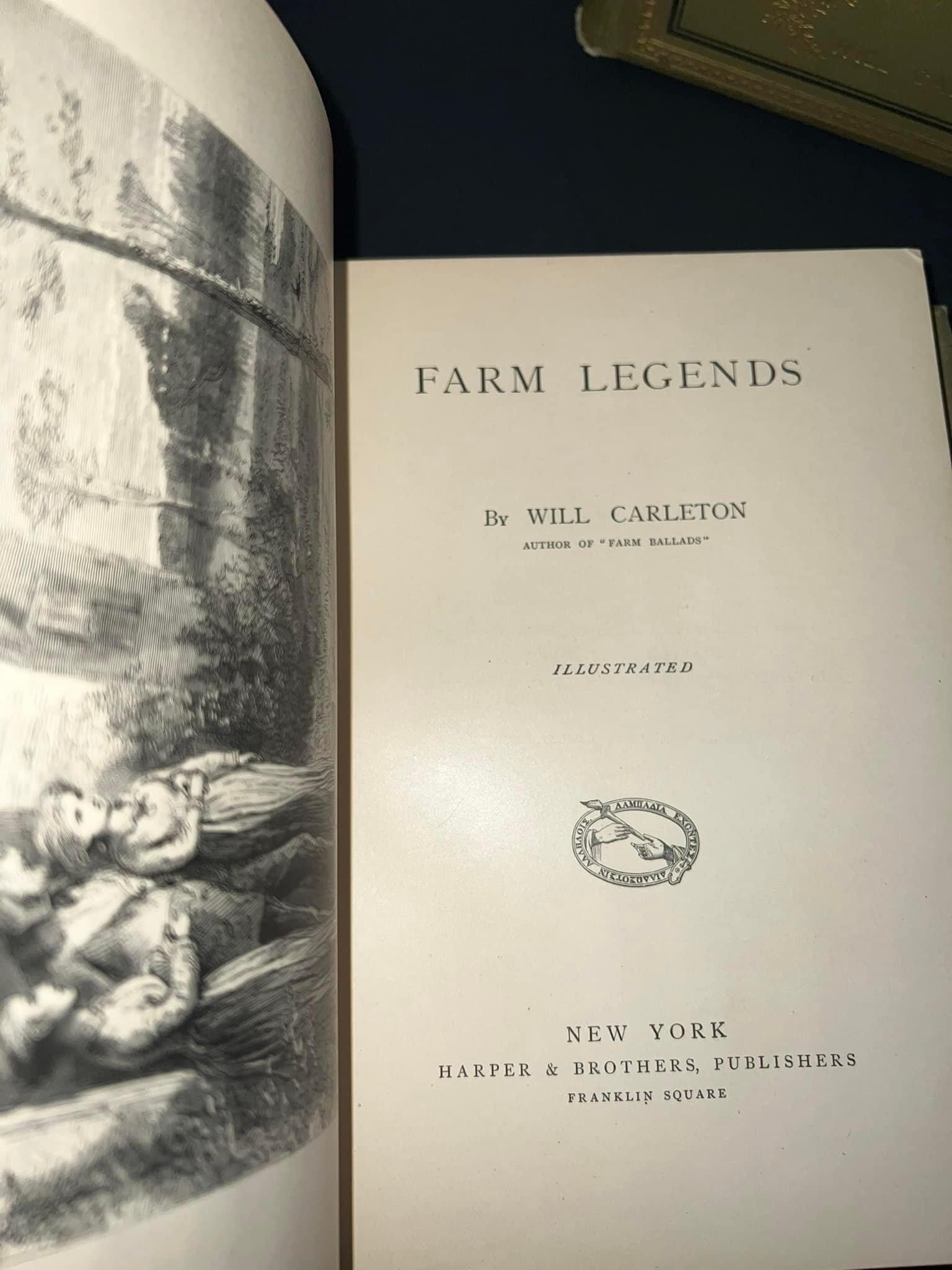 Antique Will Carleton lot C 1880-1890Nice gilt decorated covers 3 volumes - farm ballads , farm legends , city legends