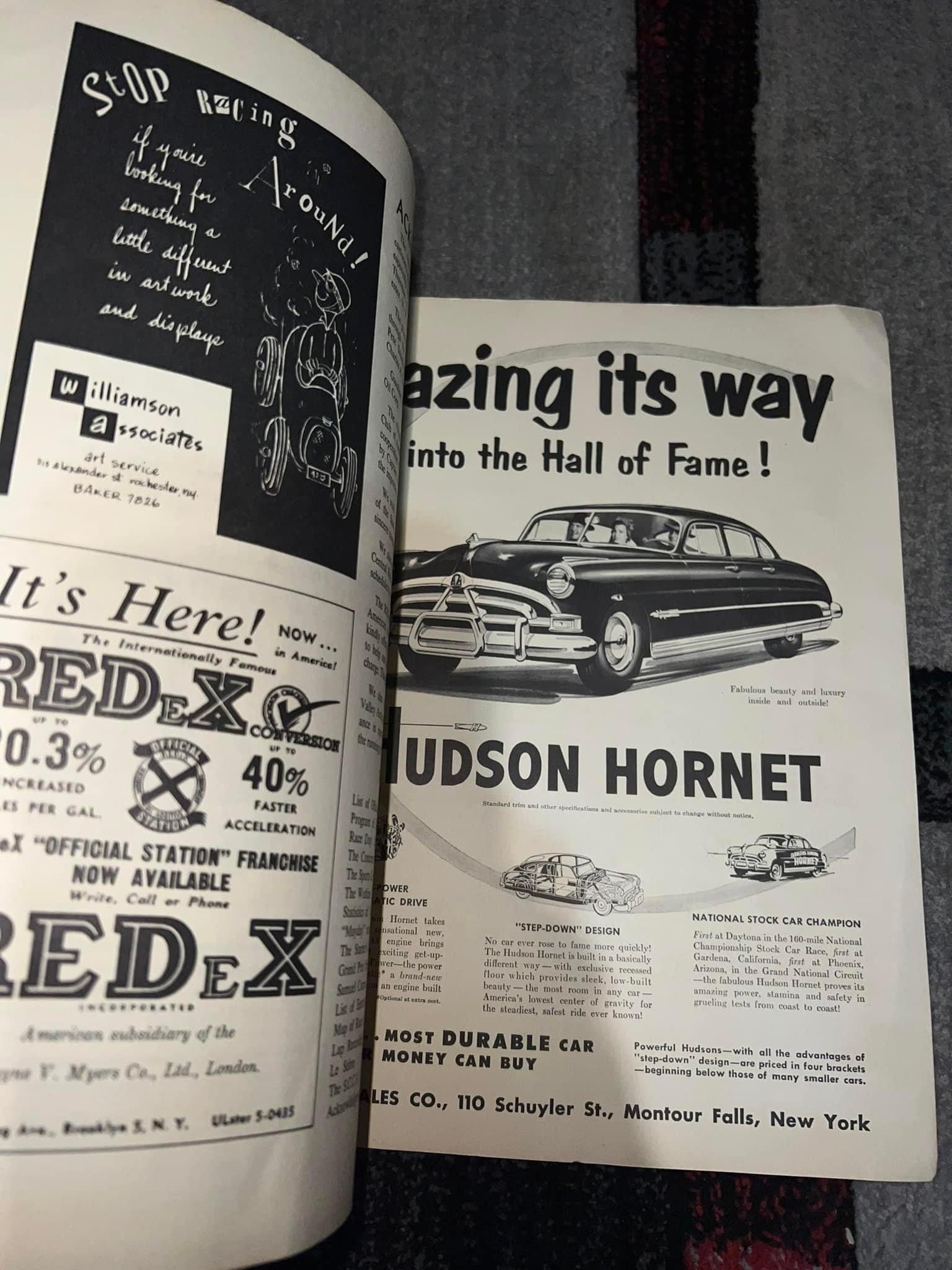 1951 vintage racing International sports car Grand Prix of Watkins glen early automobiles program advertising