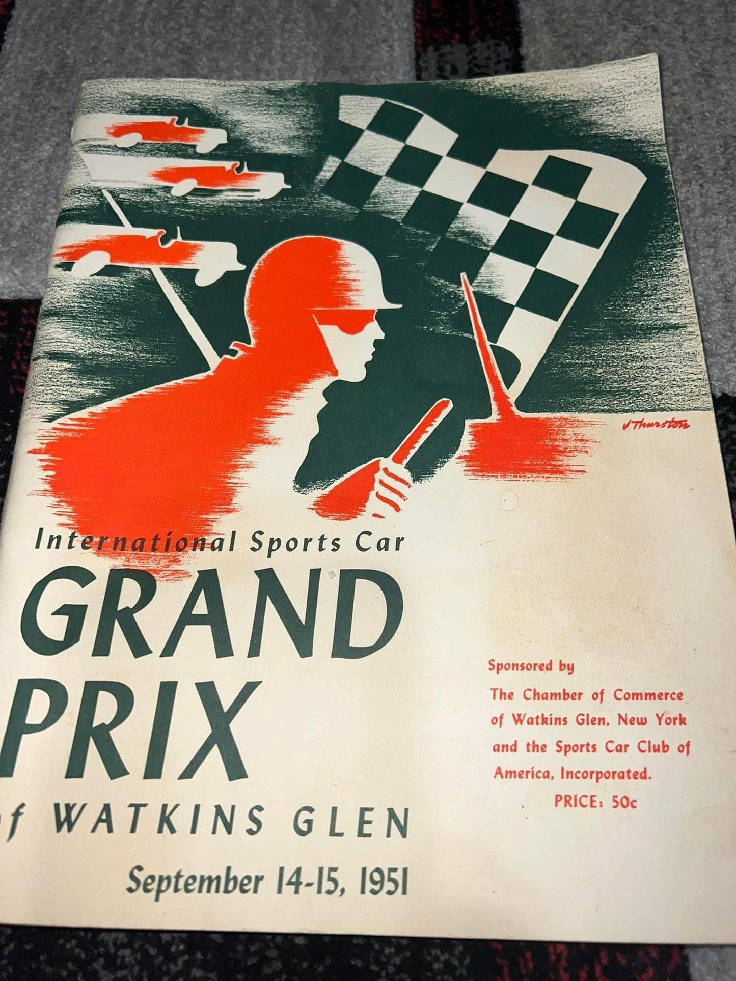 1951 vintage racing International sports car Grand Prix of Watkins glen early automobiles program advertising