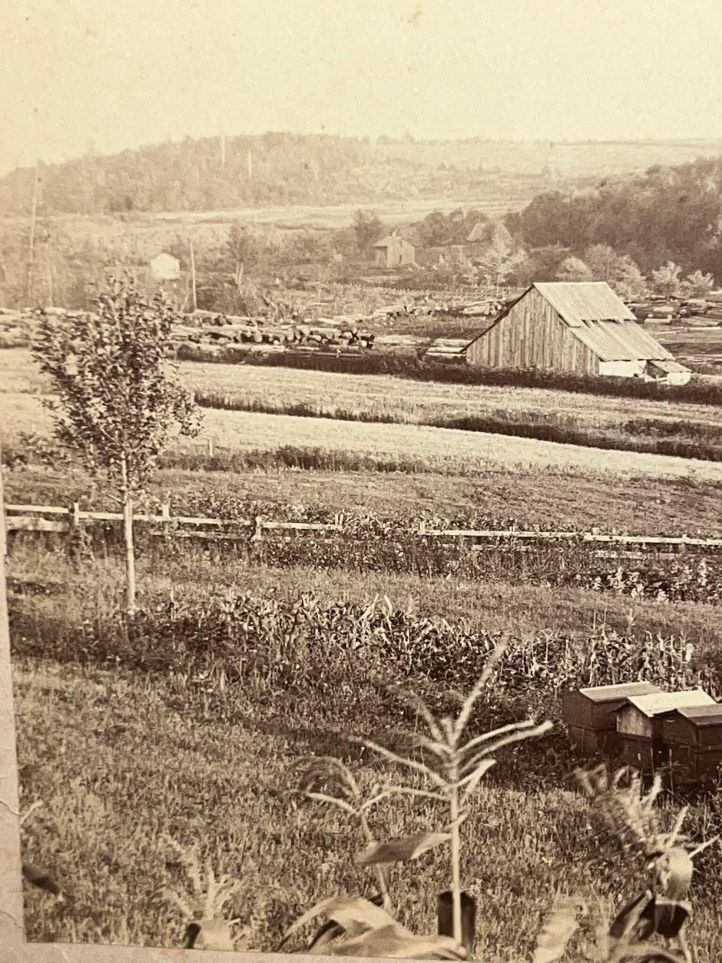 Antique Victorian Early mounted photo - 1875–1880s Keystone view co - Allentown Pennsylvania rural scene