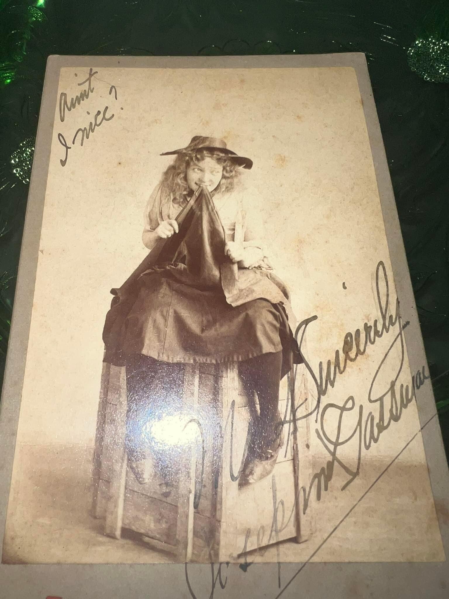 Antique Victorian 1896 vaudeville actress autographed Josephine gassman - scarce signature