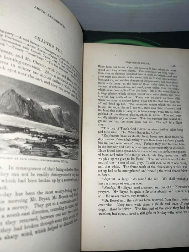 1874 exploration Arctic experiences- contains-captain George e Tyson’s wonderful drift on the ice floe - history of the Polaris expedition
