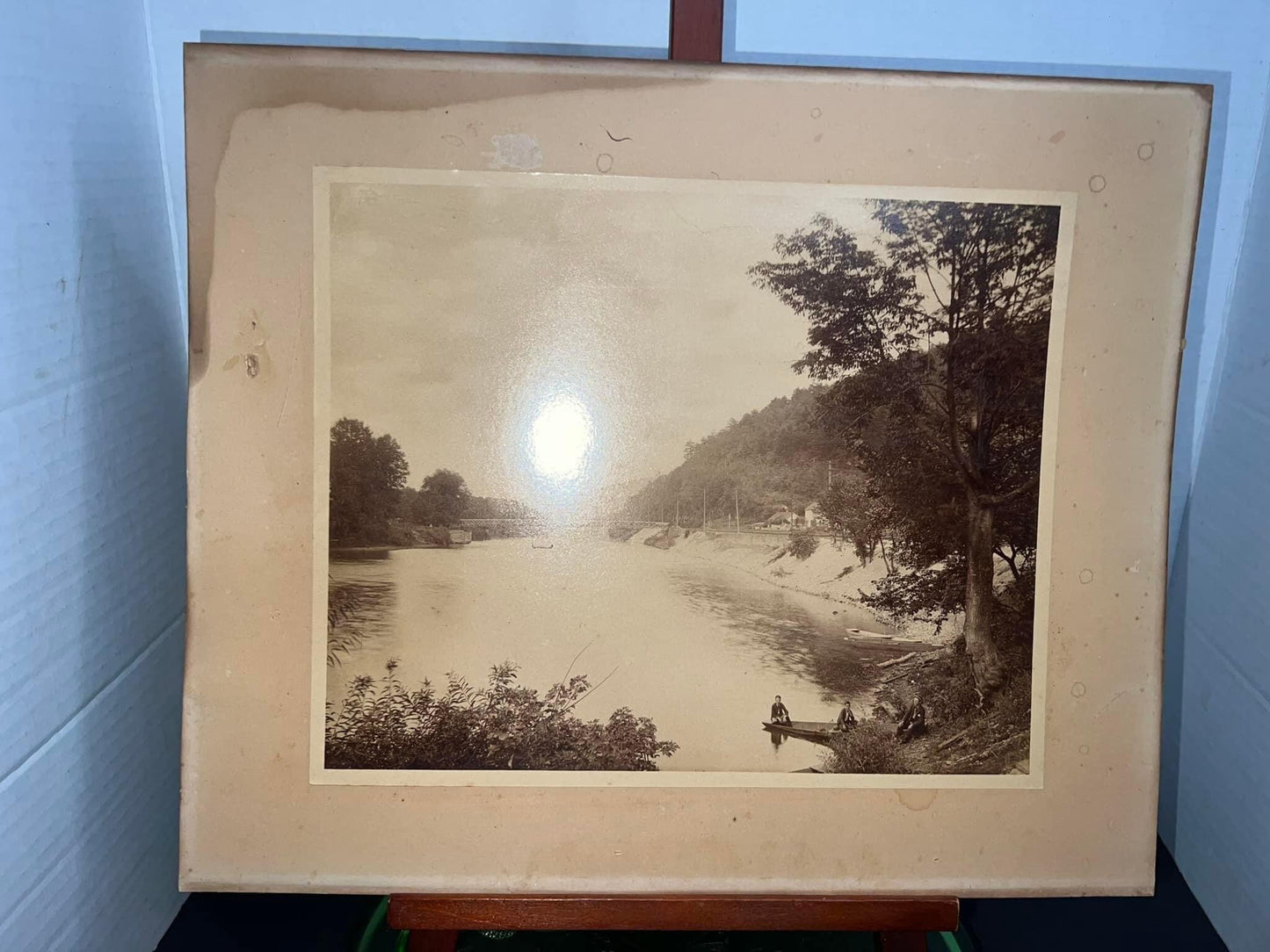 Antique Victorian Early mounted scenery photo view Late 1870-1880s possibly Pennsylvania