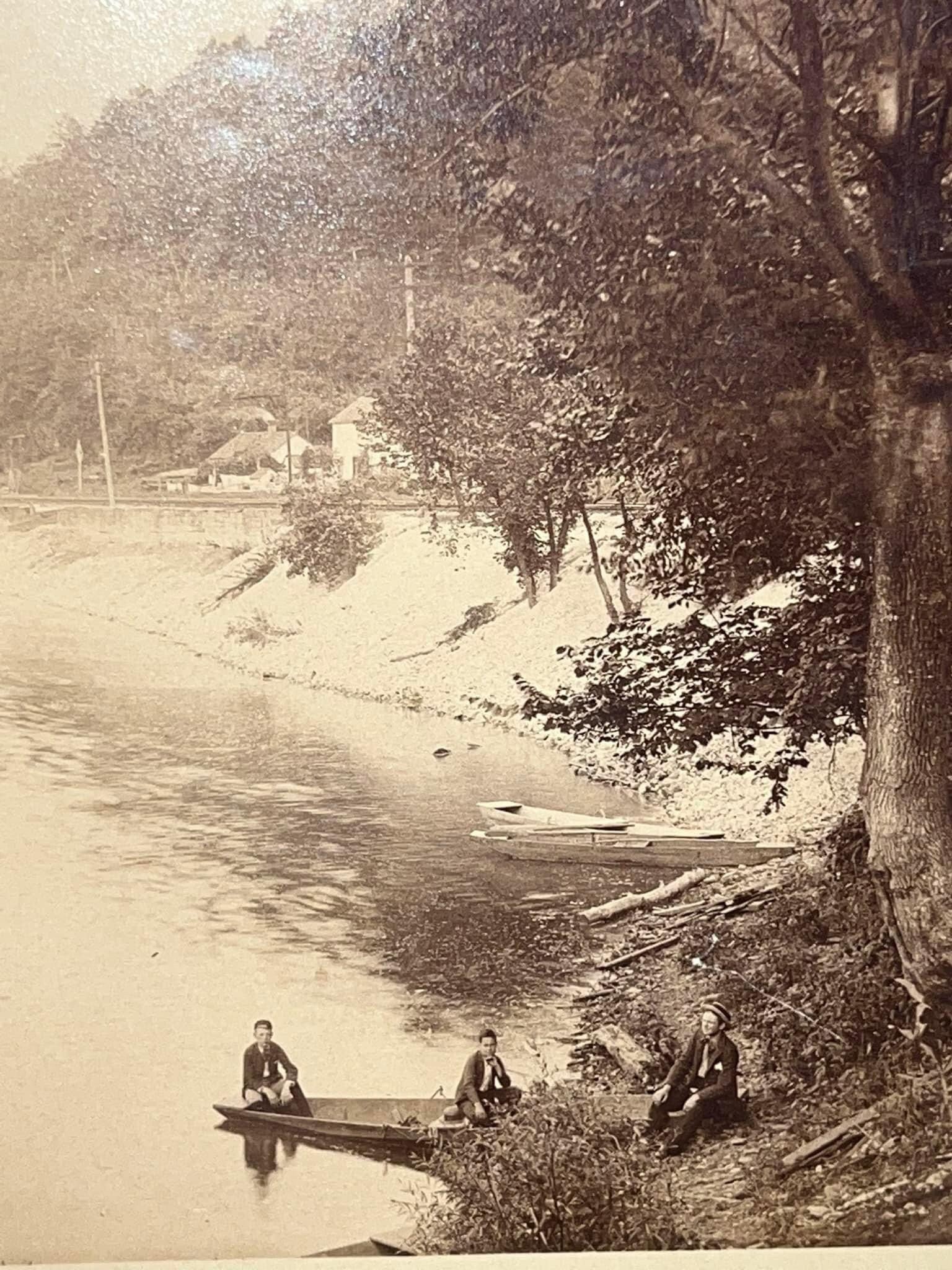 Antique Victorian Early mounted scenery photo view Late 1870-1880s possibly Pennsylvania