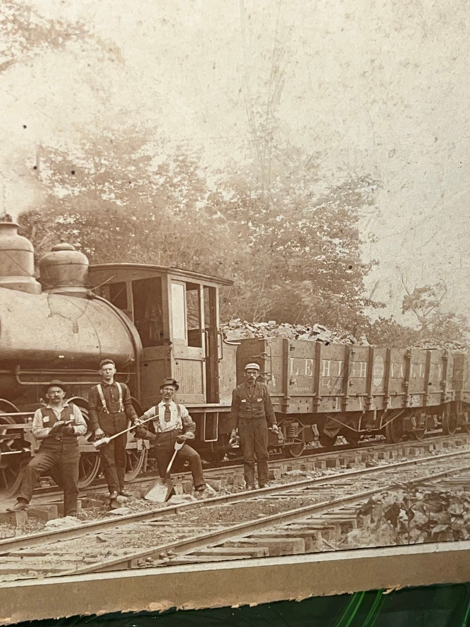 Antique Victorian railroad photo Lehigh valley railroad 1886 Baily brothers identified lehighton