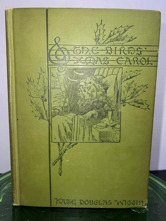 Antique book 1898 Christmas The birds x mas carol Houghton mifflin