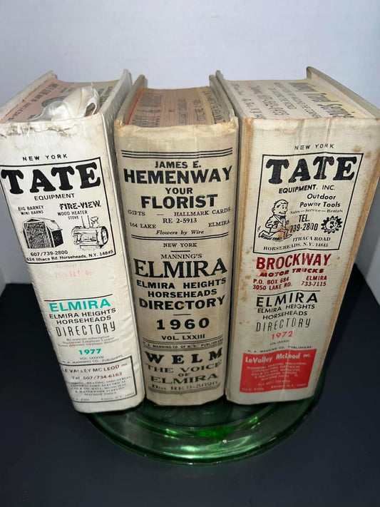 3 vintage directories 1960-1972-1977 – Elmira New York early advertising