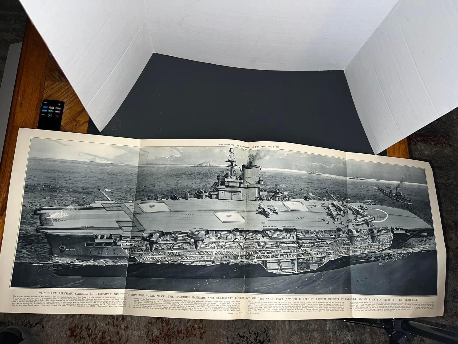 Vintage 1939 illustrated London news Royal navy number W scarce 37 inch supplement of full navy ship killer illustrations