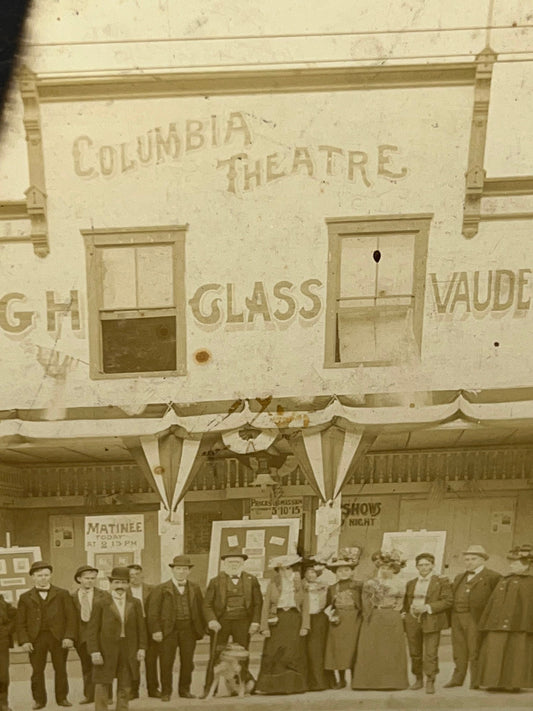Antique Victorian photo occupational vaudeville Columbia theater 1890s stage shows New Bedford Massachusetts