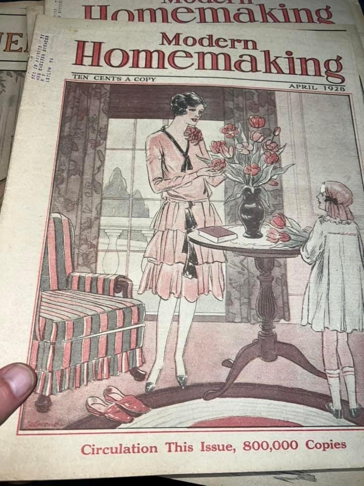 Antique 14pc art deco era magazine lot Women’s the American needle woman , modern home making , comfort 1920 1930 advertising