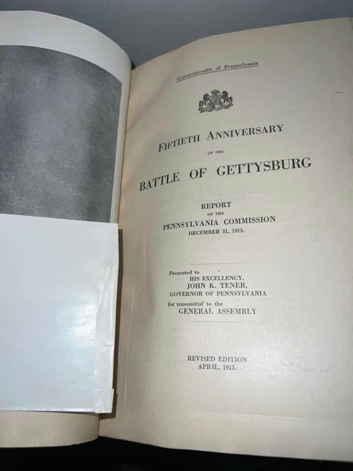 Antique 1915–gar Fiftieth anniversary of the battle of Gettysburg foldouts maps signed socialist James h Maurer