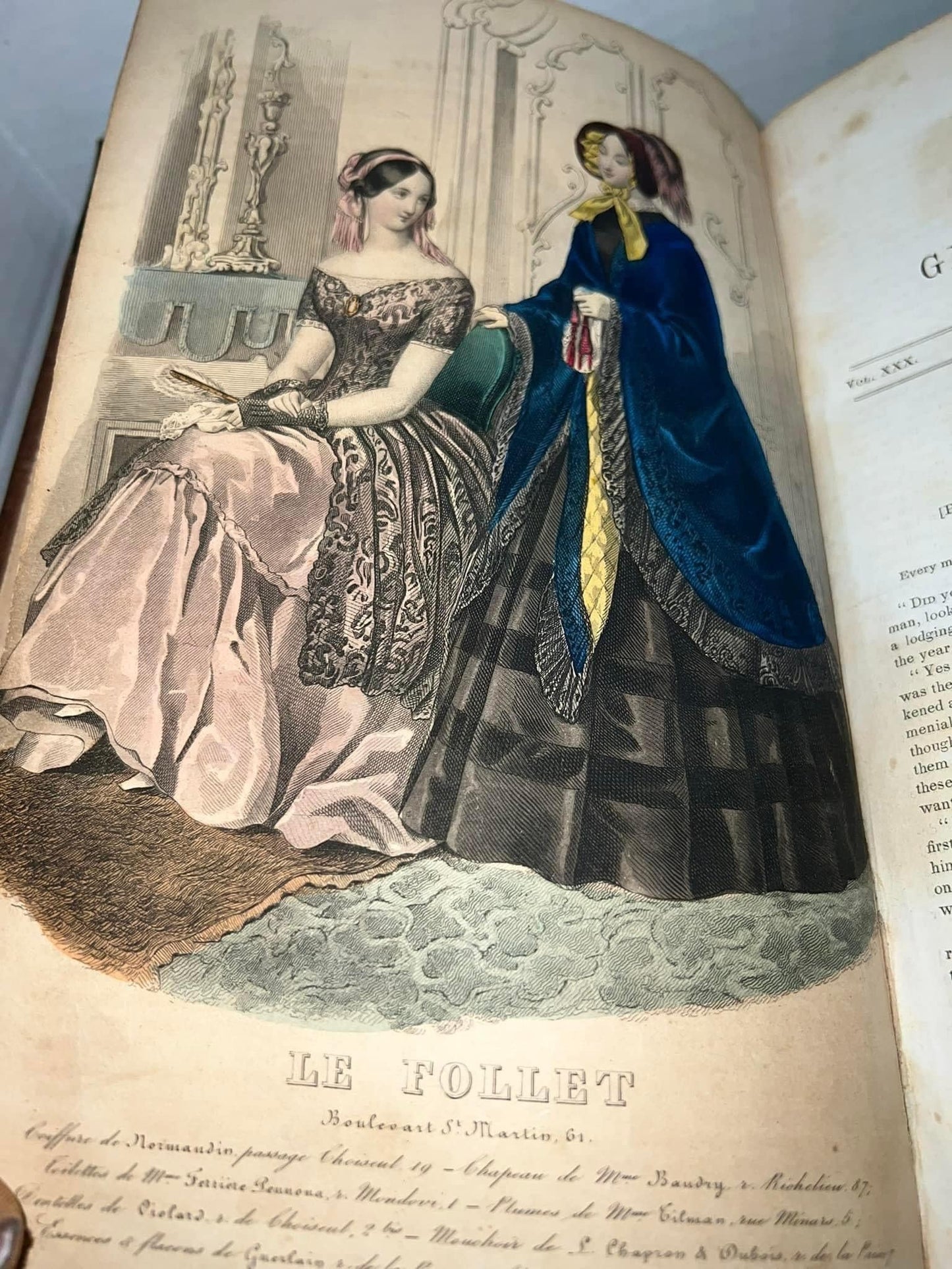 Antique Victorian 1847 - graham’s magazine - complete stories poetry women’s fashion plates