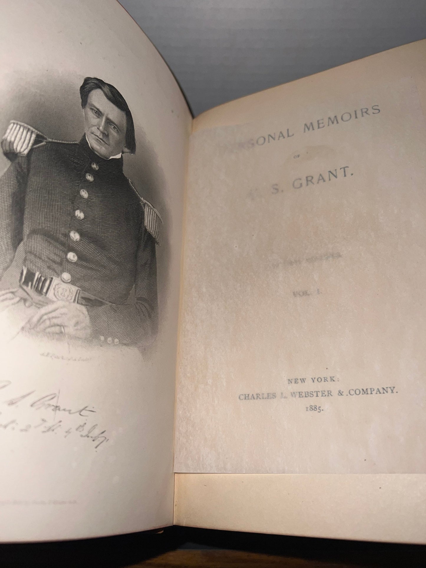 Antique 1885 first edition Personal memoirs of Ulysses s grant 2 volume history military