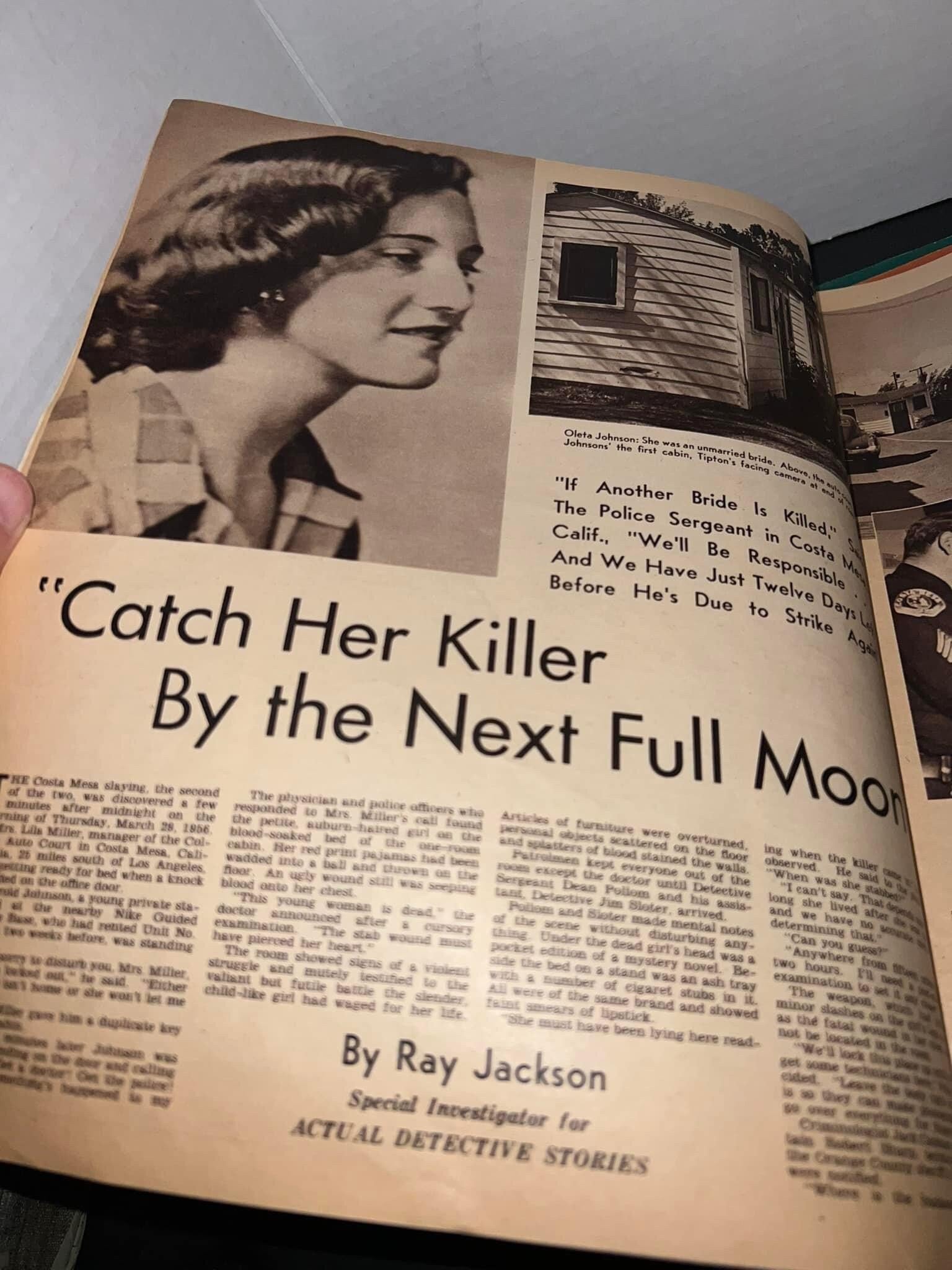 Vintage true crime murder 1955,56 detectives pulp magazines Lot of 6