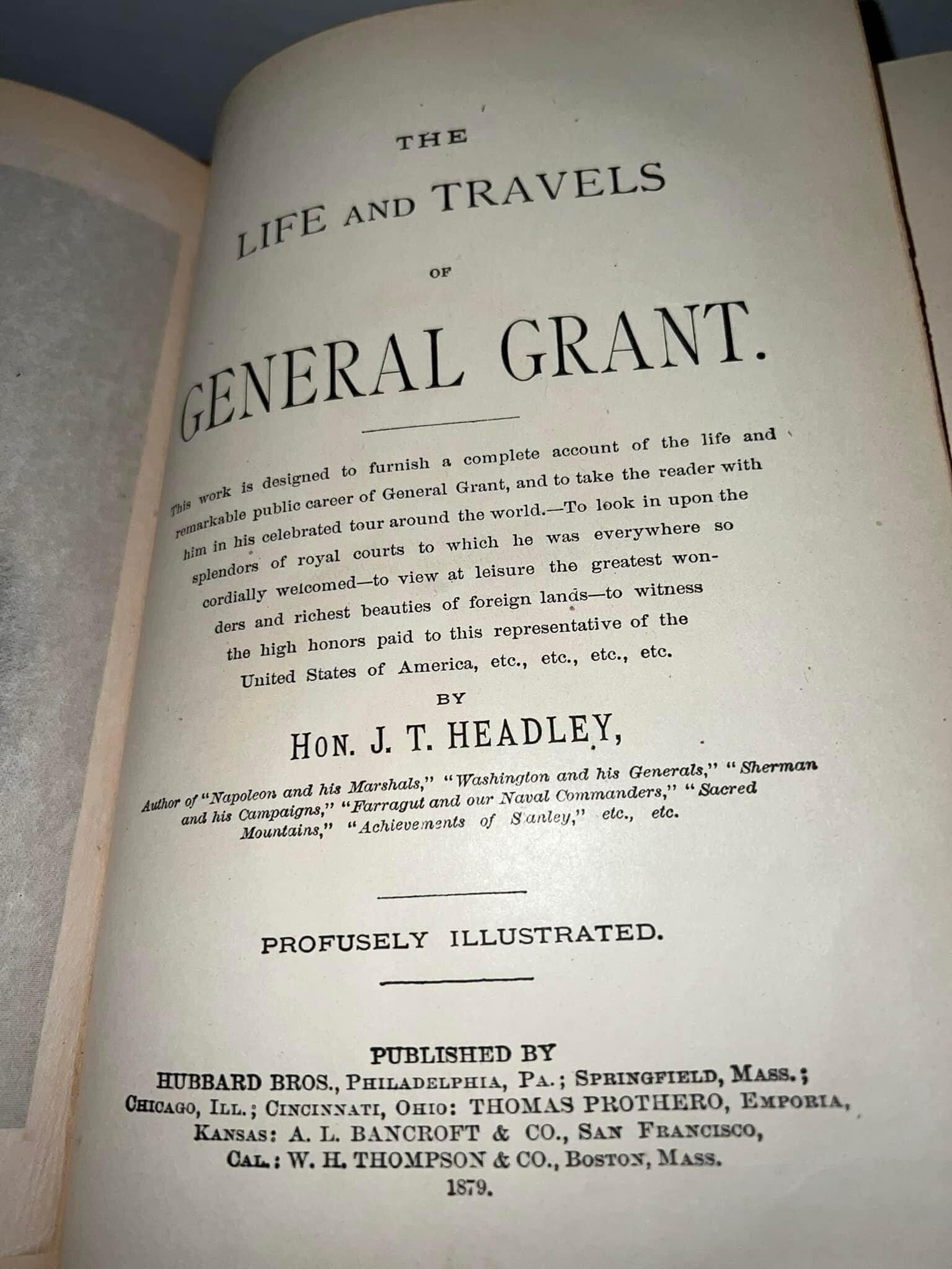 Antique 1879 1st Ed The life and travels of general grant Illustrated civil war history