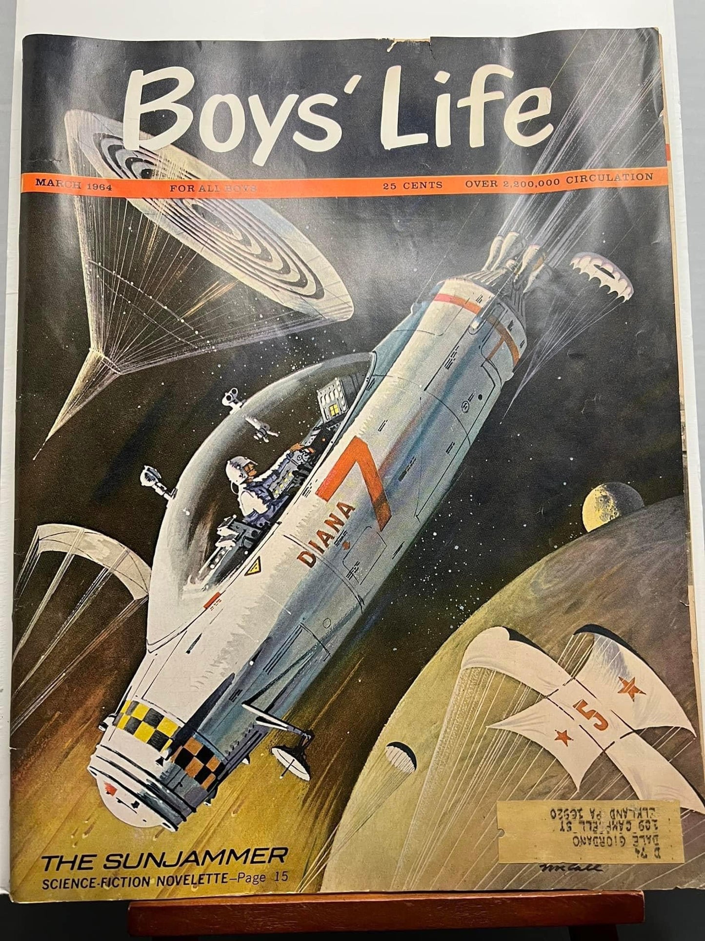 Vintage 1964 - boys life magazine Great sci-fi space cover & article baseball advertising