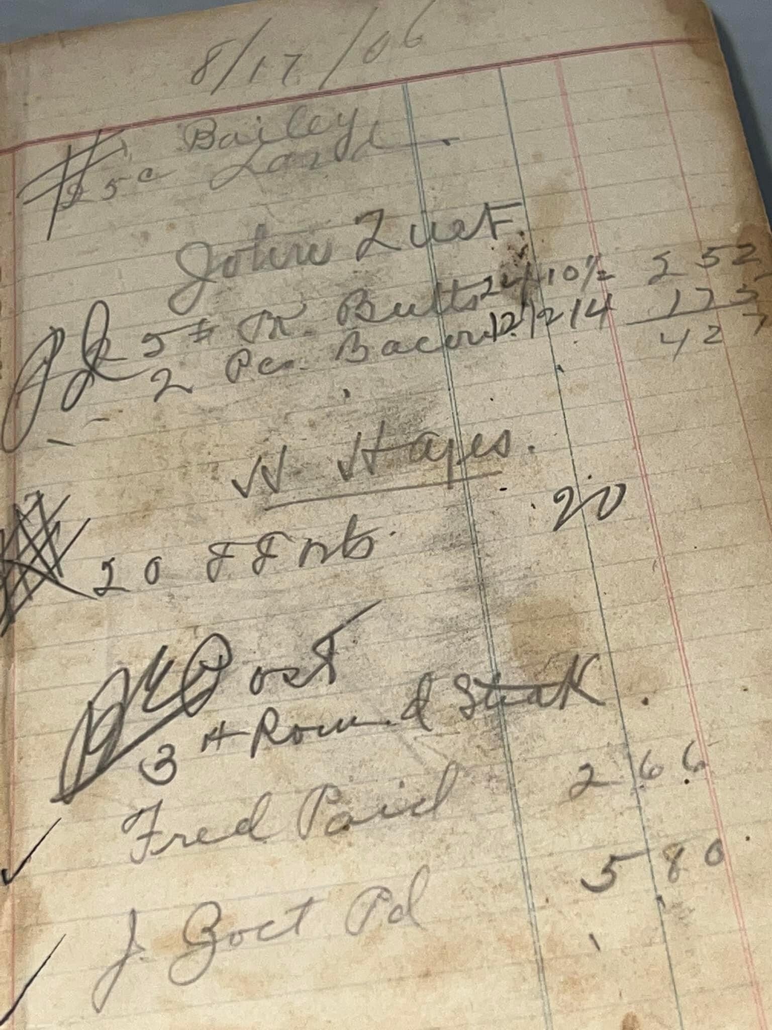 Antique Edwardian 1906 general store butcher shop ledger handwritten 400+ pages Grand Rapids Michigan