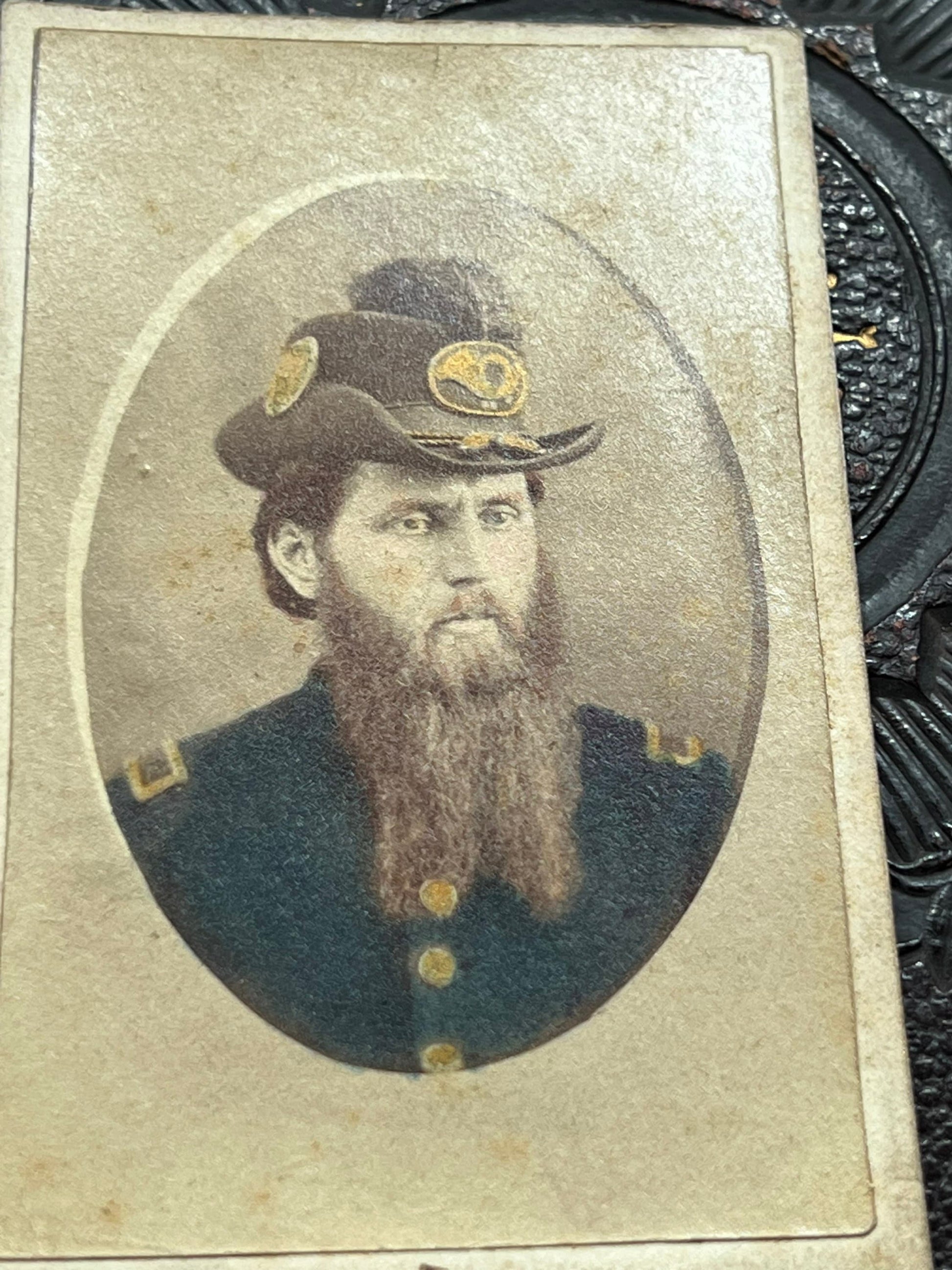 Antique cdv photo civil war soldier 207th Pennsylvania infantry 1864 idd excellent hand tinting
