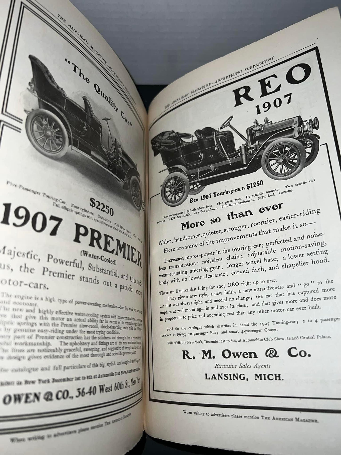 Antique 1906 — American magazine gorgeous automobile advertising litho calendar art nouveau junk journal