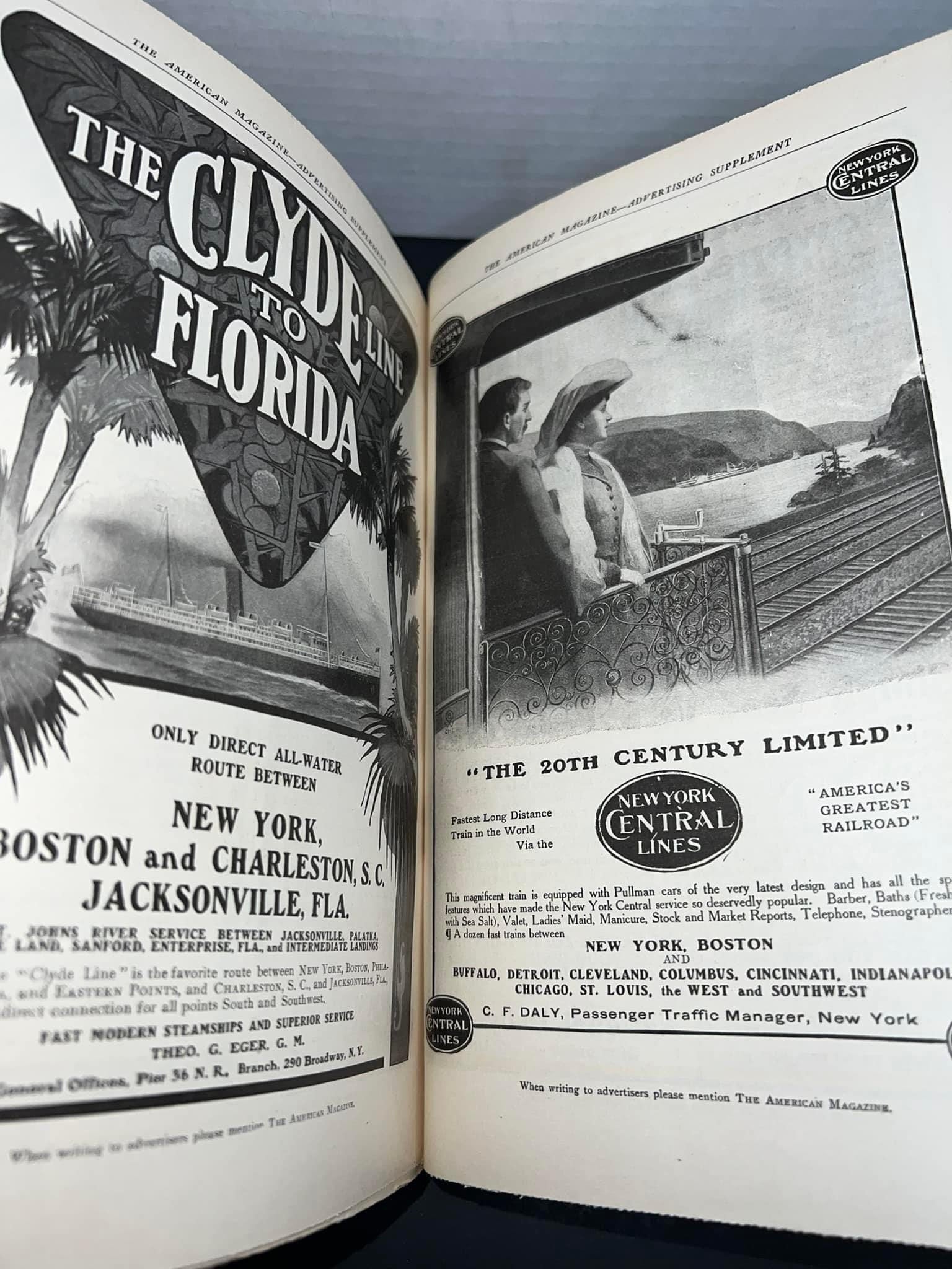 Antique 1906 — American magazine gorgeous automobile advertising litho calendar art nouveau junk journal