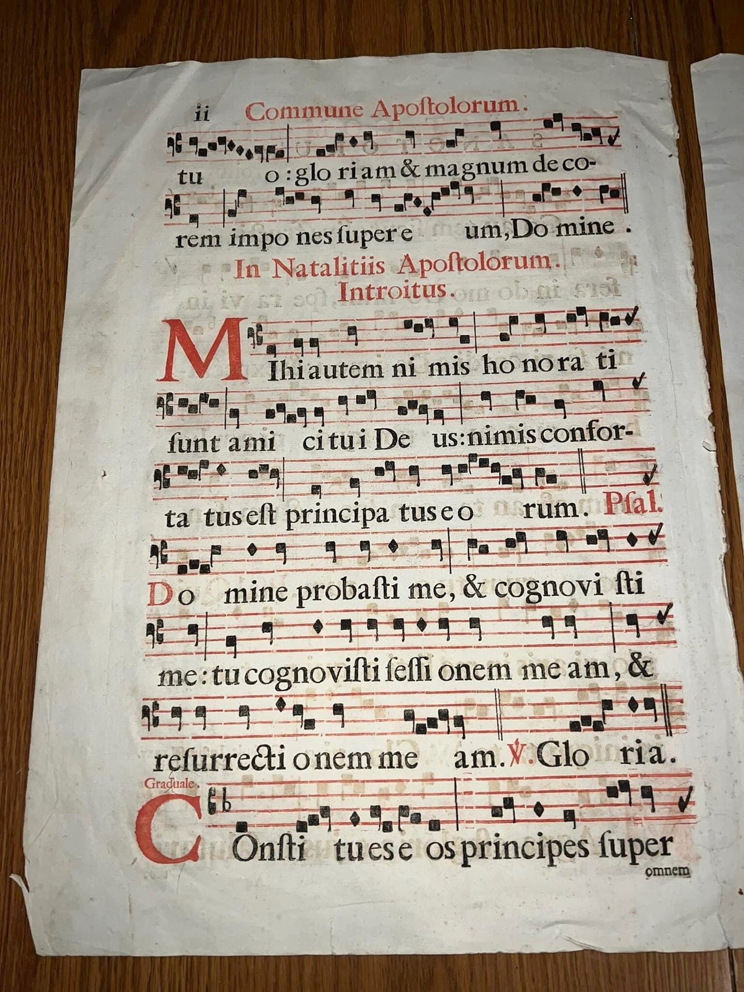 18th century antiphonal sheet music Religious in nature 1700s folio size