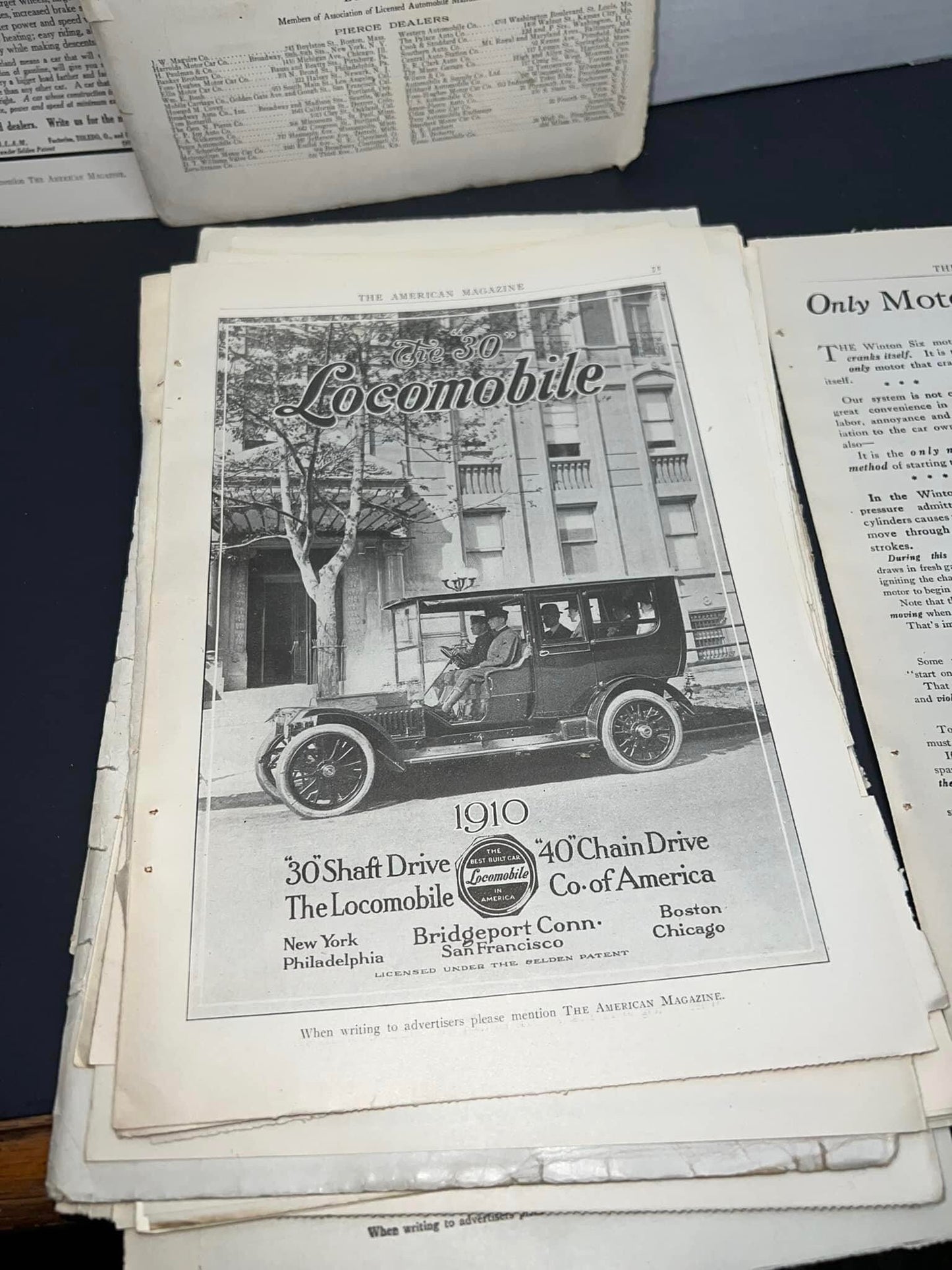 Antique automobile 36 pc - early car advertising 1905–1910 pierce arrow studebaker & more