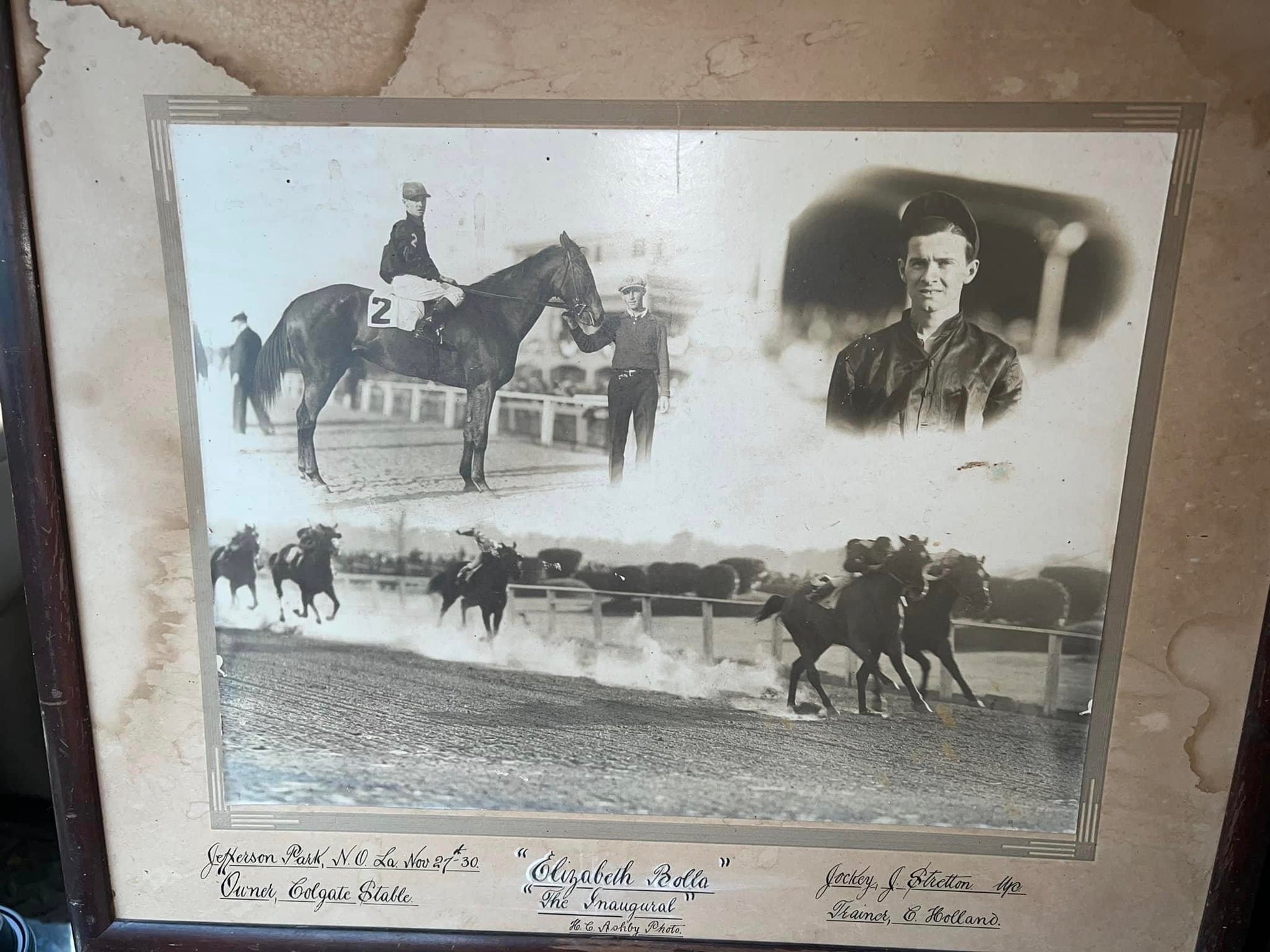 Antique photo horse racing 1910-1920s Jefferson park Elizabeth bolla the inaugural equestrian