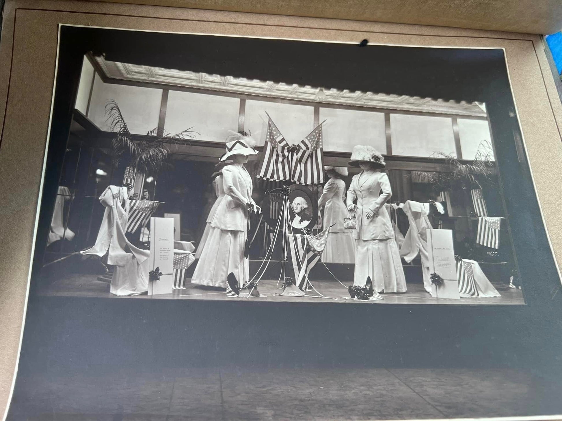 Antique photos 1912 fashion advertising retail display women’s dresses millinery