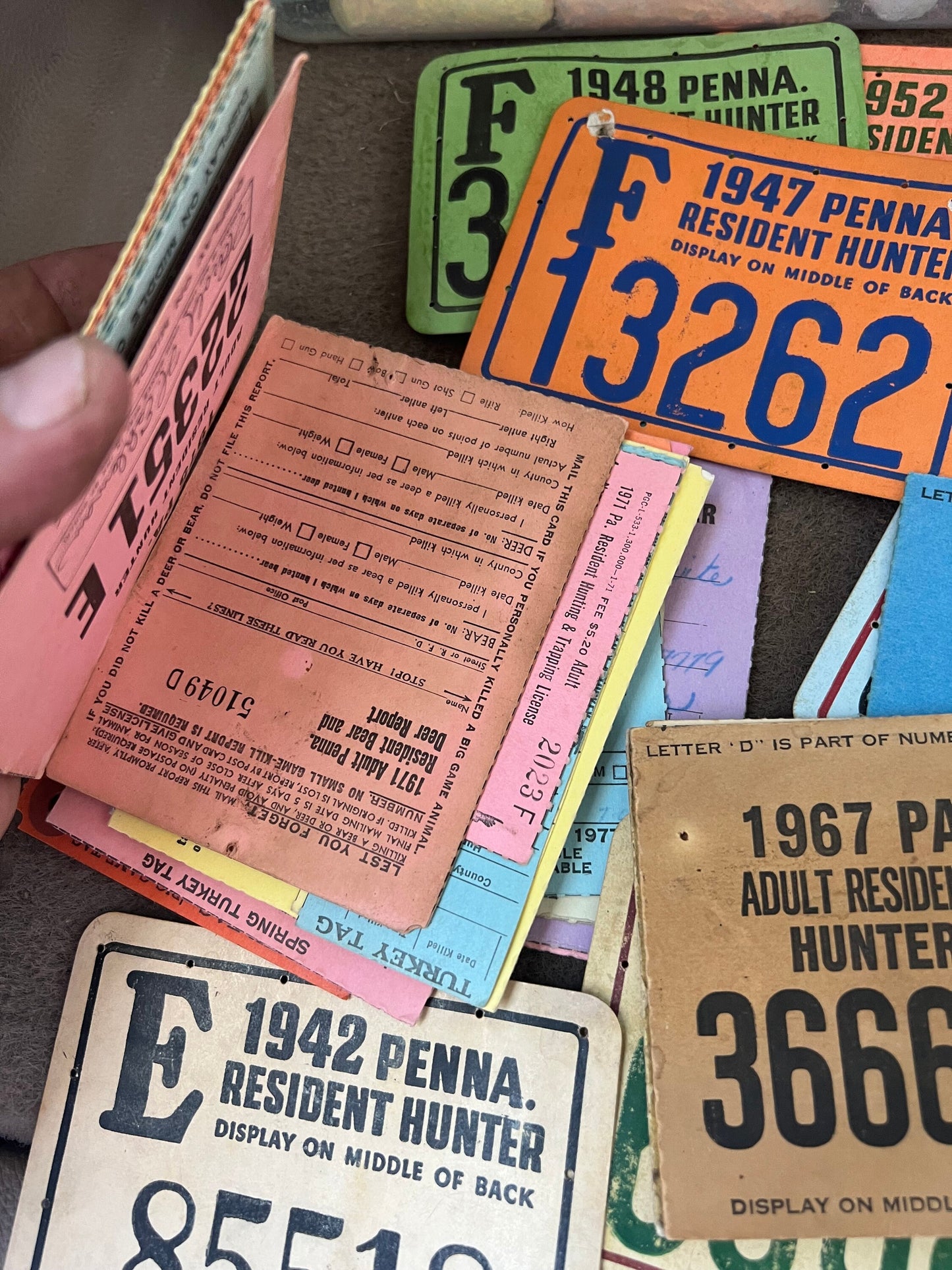 Vintage Pennsylvania hunting tags 1940-2000 big lot deer wild game