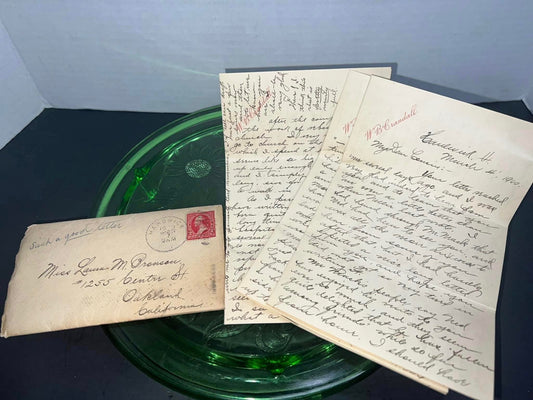 Antique turn of the century handwritten letter 1900 - California correspondent letter Oakland cursive 12 page