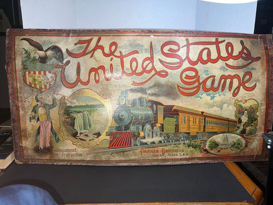 Antique Amazing lithograph game board 1901 - the United States game rare killer graphics parker bros 34 x 17