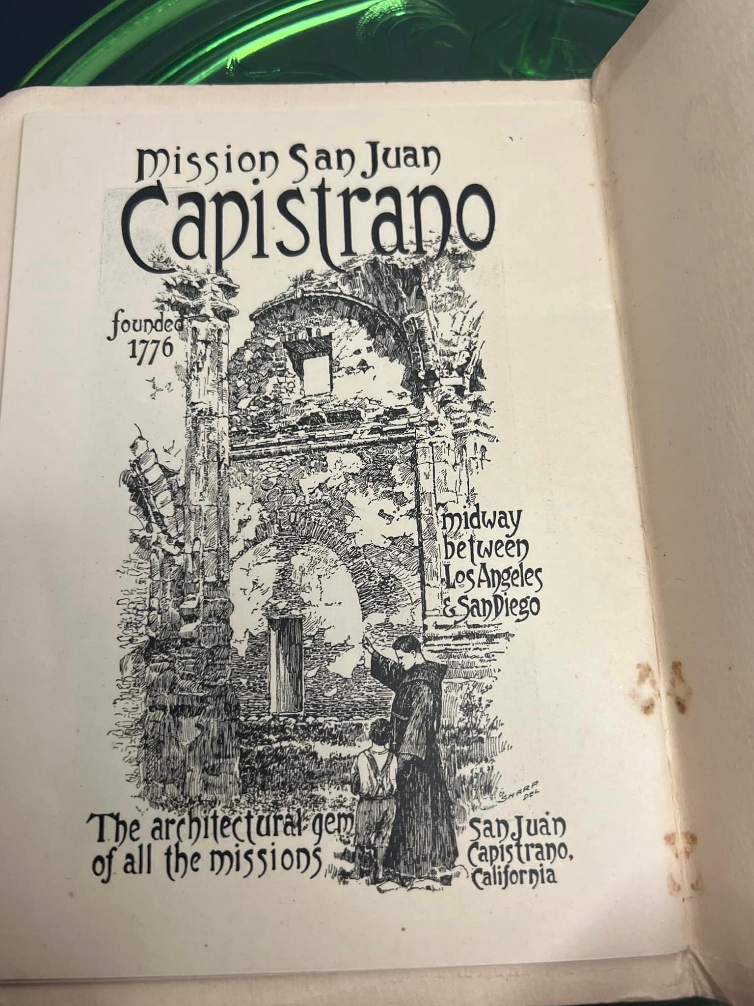 Antique travel 1912 souvenir Little chapters about - San Juan Capistrano vintage Art deco