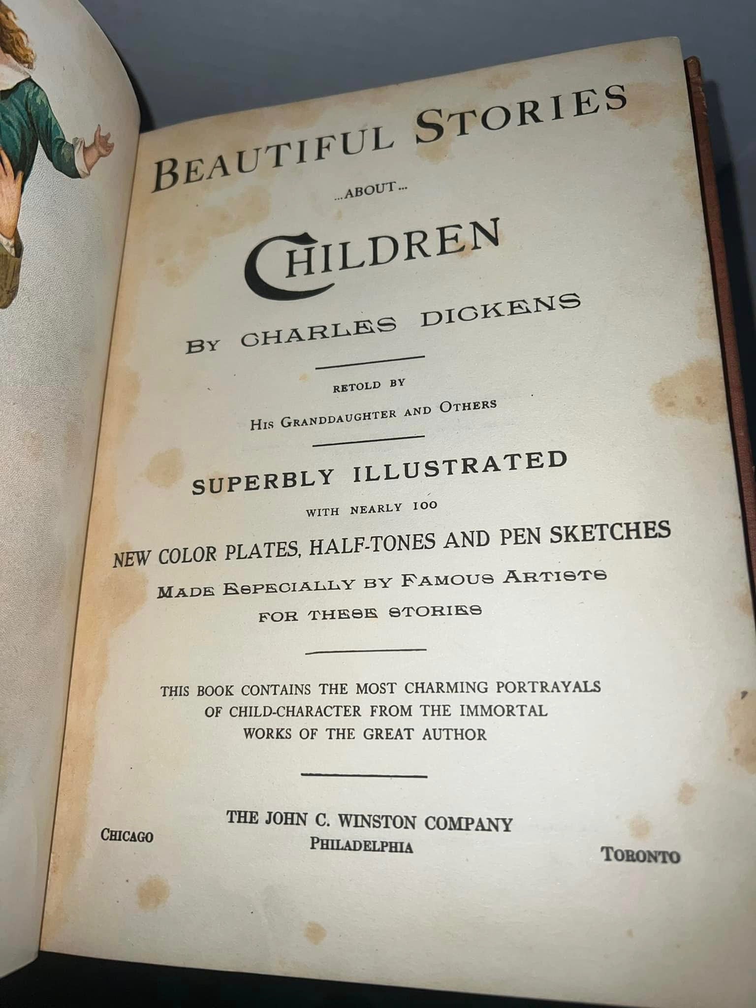 Antique Victorian children’s book 1890s Stories from dickens - retold for boys and girls