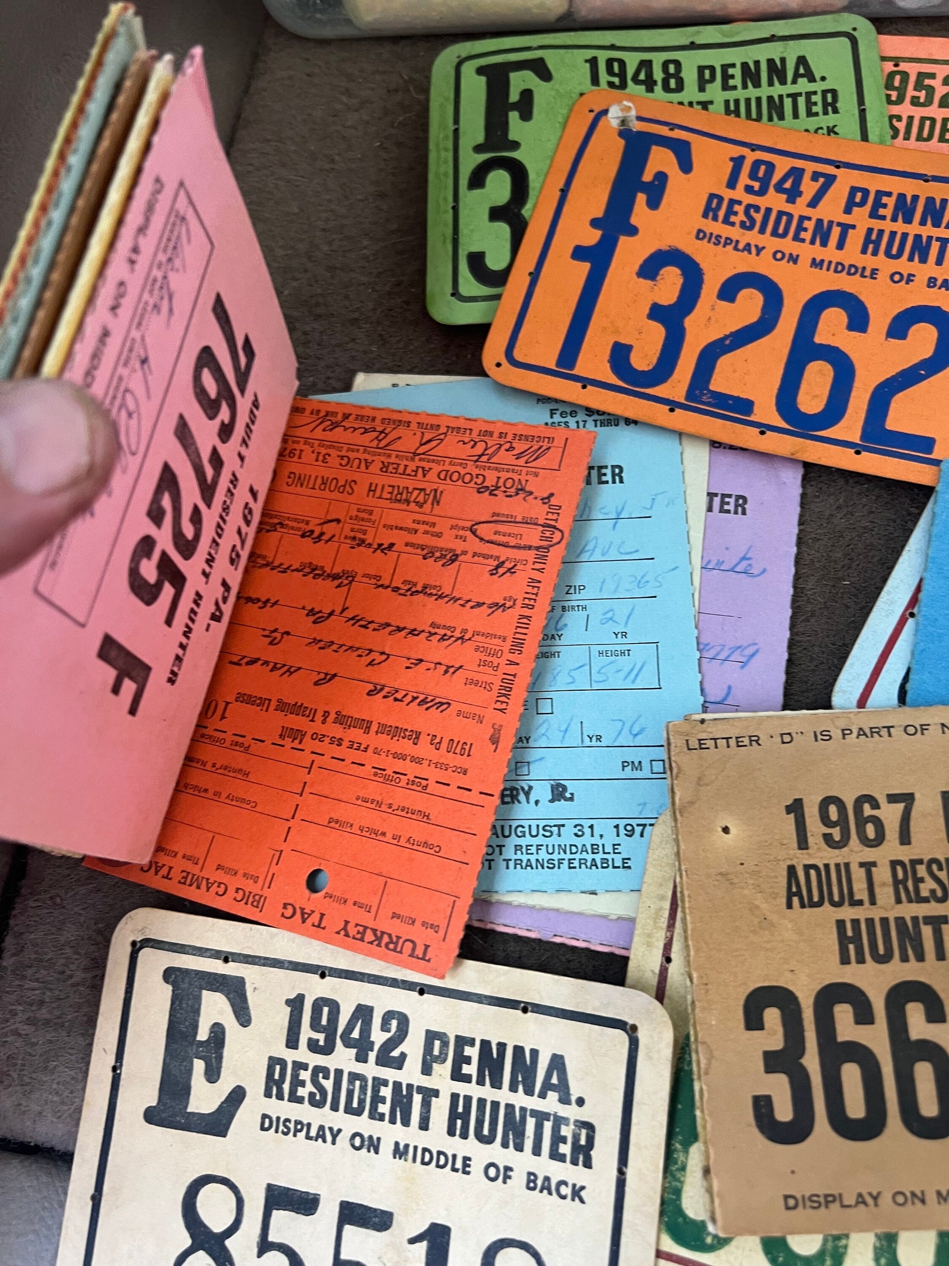 Vintage Pennsylvania hunting tags 1940-2000 big lot deer wild game
