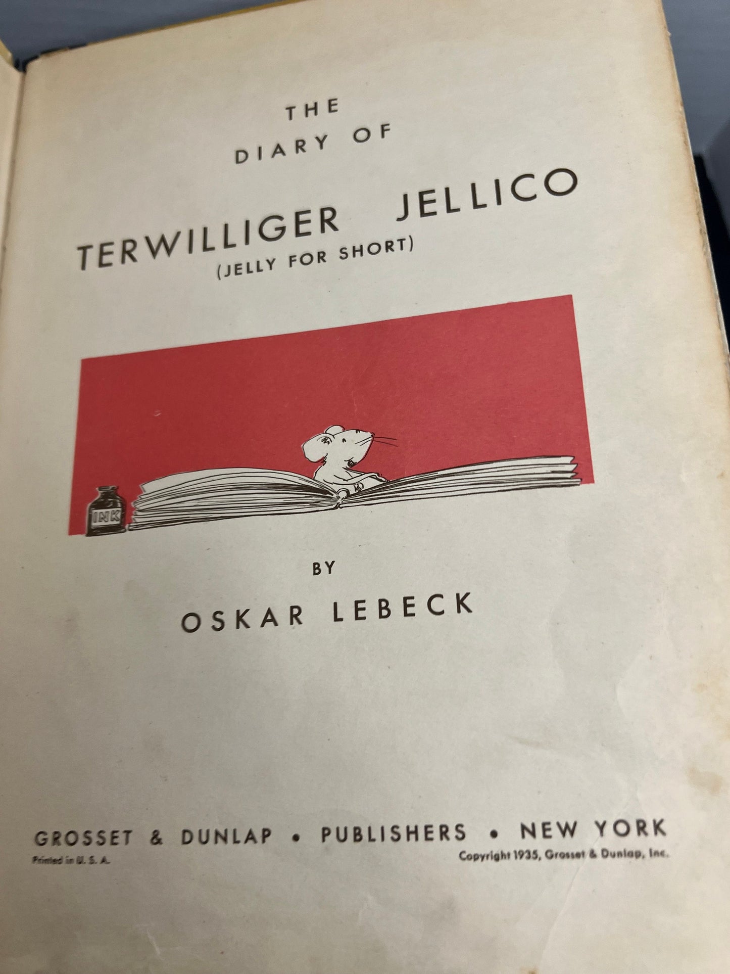 Antique Art deco children’s book the diary of terwilliger jellico illustrated 1935