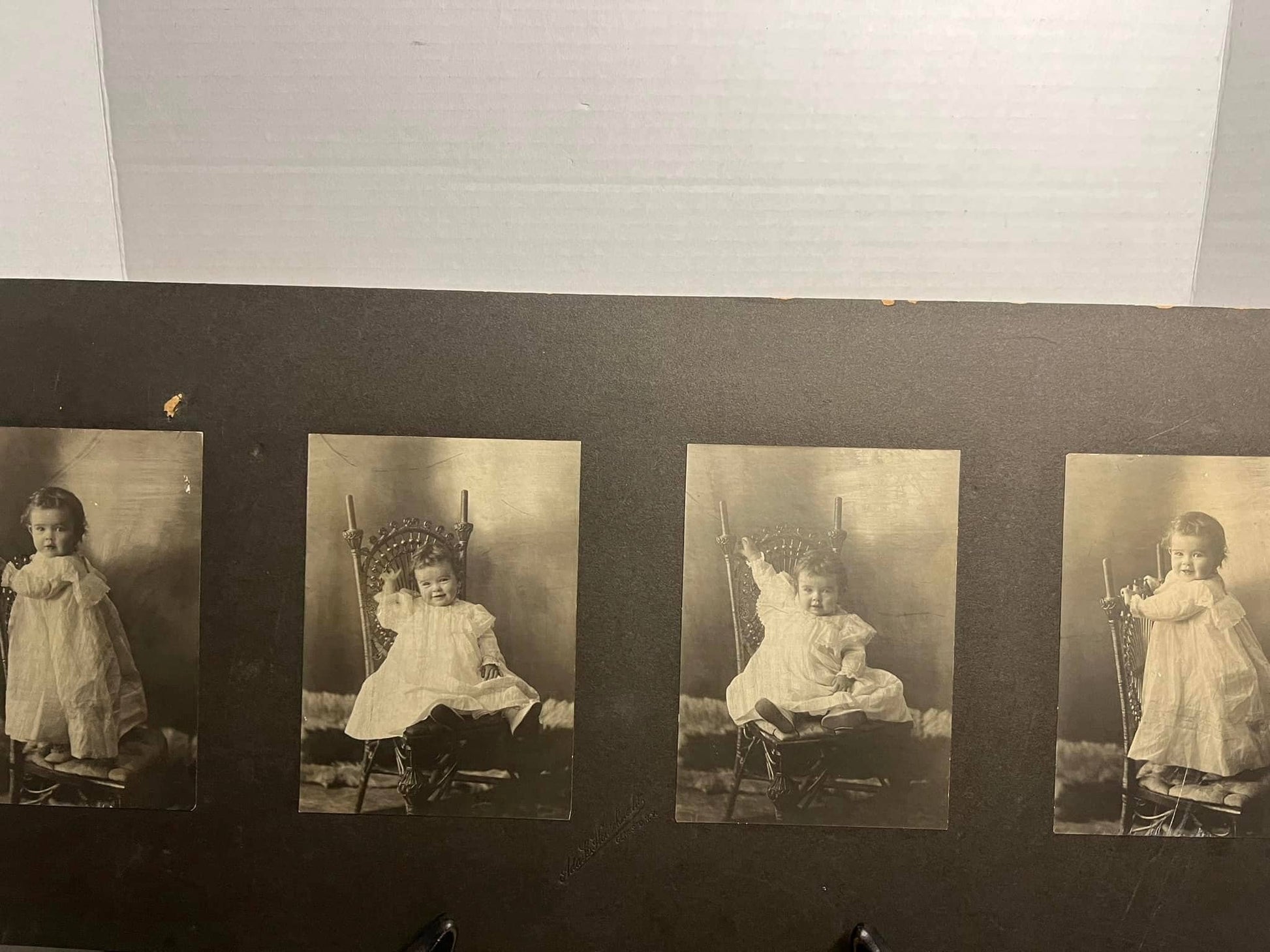 Antique Victorian photo little girl 4 different poses 21in long 1890-1900s