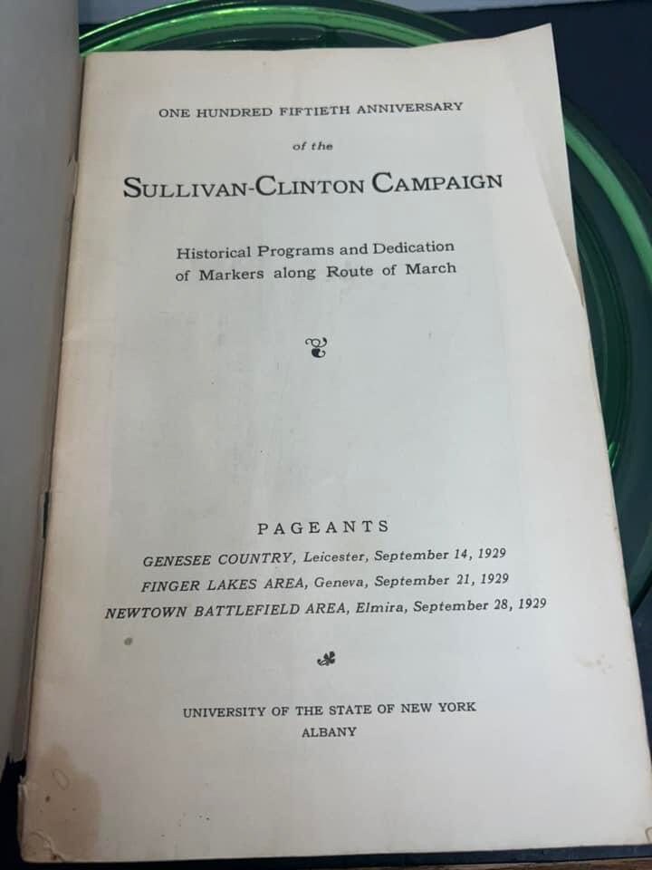 Revolutionary war campaign anniversary 1929 One hundred fiftieth anniversary of the Sullivan clinton campaign