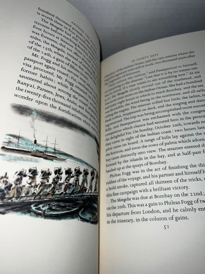 Vintage 1962 Jules Verne Around the world in eighty days Heritage press