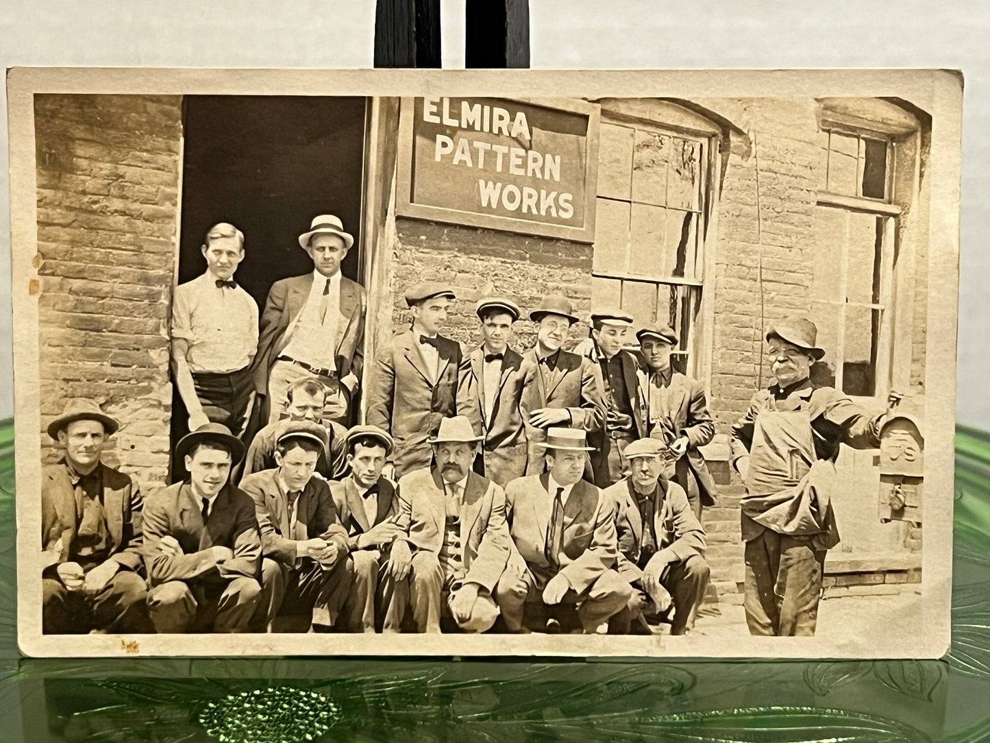 Antique photo real photo postcard rppc occupational Elmira pattern works factory workers New York 1900s
